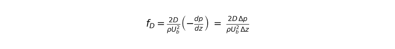 Darcy friction factor used for the developed-flow comparisons